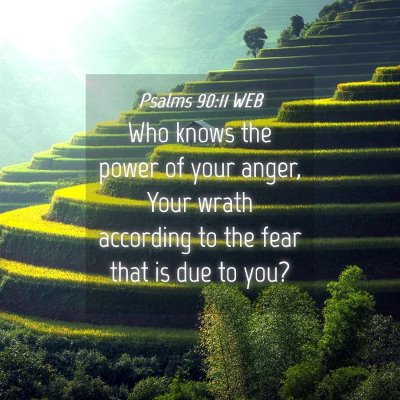 Picture 04 - Psalms 90:11 WEB - Who knows the power of your anger, Your wrath - Bible Verse Picture