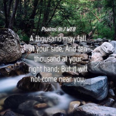 Picture 04 - Psalms 91:7 WEB - A thousand may fall at your side, And ten - Bible Verse Picture