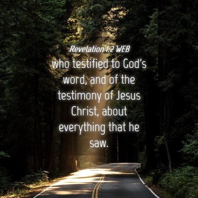 Picture 04 - Revelation 1:2 WEB - who testified to God's word, and of the testimony - Bible Verse Picture