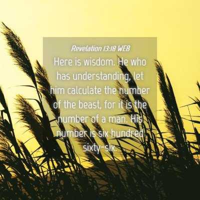 Picture 04 - Revelation 13:18 WEB - Here is wisdom. He who has understanding, let him - Bible Verse Picture