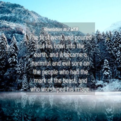 Picture 04 - Revelation 16:2 WEB - The first went, and poured out his bowl into the - Bible Verse Picture