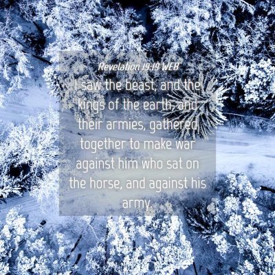 Picture 04 - Revelation 19:19 WEB - I saw the beast, and the kings of the earth, and - Bible Verse Picture