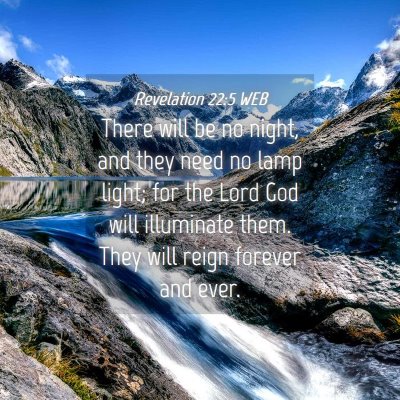 Picture 04 - Revelation 22:5 WEB - There will be no night, and they need no lamp - Bible Verse Picture