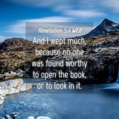 Picture 04 - Revelation 5:4 WEB - And I wept much, because no one was found worthy - Bible Verse Picture