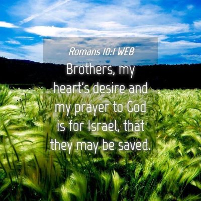 Picture 04 - Romans 10:1 WEB - Brothers, my heart's desire and my prayer to God - Bible Verse Picture
