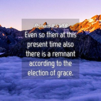 Picture 04 - Romans 11:5 WEB - Even so then at this present time also there is a - Bible Verse Picture