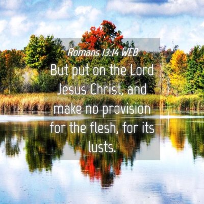 Picture 04 - Romans 13:14 WEB - But put on the Lord Jesus Christ, and make no - Bible Verse Picture