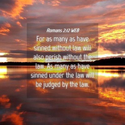 Picture 04 - Romans 2:12 WEB - For as many as have sinned without law will also - Bible Verse Picture
