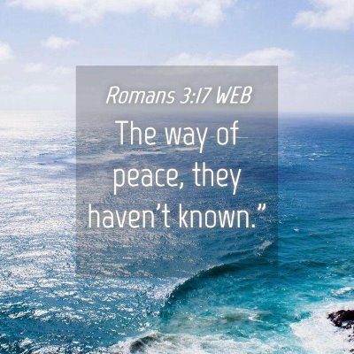 Picture 04 - Romans 3:17 WEB - The way of peace, they haven't - Bible Verse Picture