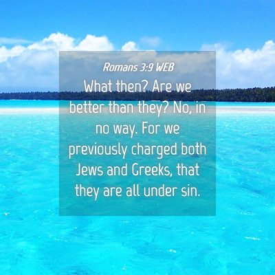 Picture 04 - Romans 3:9 WEB - What then? Are we better than they? No, in no - Bible Verse Picture