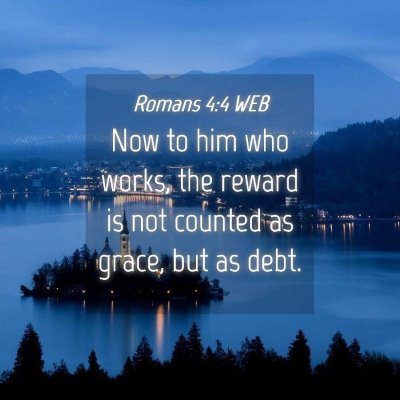 Picture 04 - Romans 4:4 WEB - Now to him who works, the reward is not counted - Bible Verse Picture