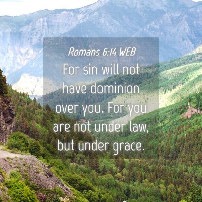 Picture 04 - Romans 6:14 WEB - For sin will not have dominion over you. For you - Bible Verse Picture
