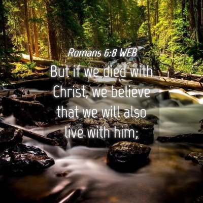 Picture 04 - Romans 6:8 WEB - But if we died with Christ, we believe that we - Bible Verse Picture