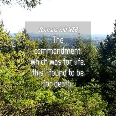 Picture 04 - Romans 7:10 WEB - The commandment, which was for life, this I found - Bible Verse Picture