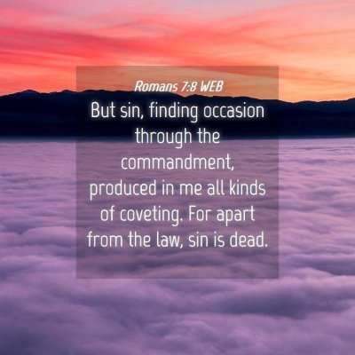 Picture 04 - Romans 7:8 WEB - But sin, finding occasion through the - Bible Verse Picture