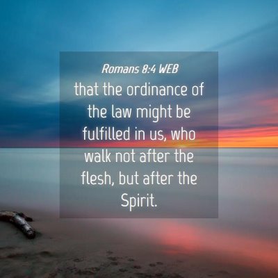 Picture 04 - Romans 8:4 WEB - that the ordinance of the law might be fulfilled - Bible Verse Picture