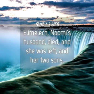 Picture 04 - Ruth 1:3 WEB - Elimelech, Naomi's husband, died; and she was - Bible Verse Picture