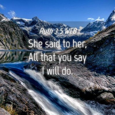 Picture 04 - Ruth 3:5 WEB - She said to her, All that you say I will - Bible Verse Picture