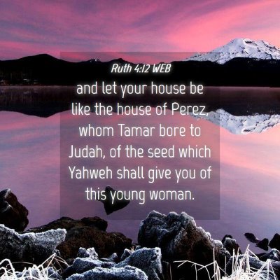 Picture 04 - Ruth 4:12 WEB - and let your house be like the house of Perez, - Bible Verse Picture