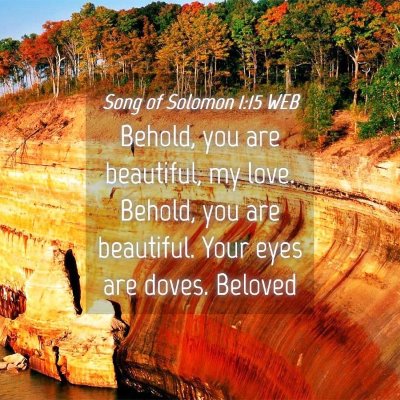 Picture 04 - Song of Solomon 1:15 WEB - Behold, you are beautiful, my love. Behold, you - Bible Verse Picture
