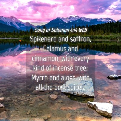 Picture 04 - Song of Solomon 4:14 WEB - Spikenard and saffron, Calamus and cinnamon, with - Bible Verse Picture