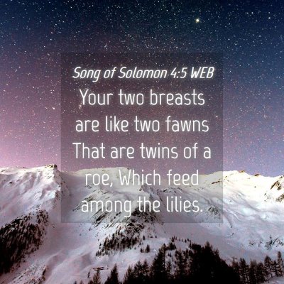 Picture 04 - Song of Solomon 4:5 WEB - Your two breasts are like two fawns That are - Bible Verse Picture