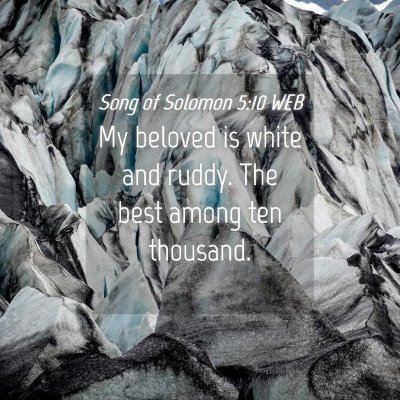Picture 04 - Song of Solomon 5:10 WEB - My beloved is white and ruddy. The best among ten - Bible Verse Picture