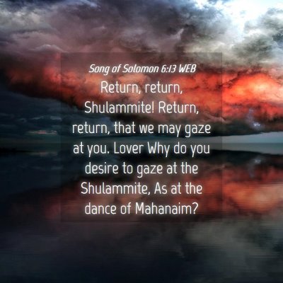 Picture 04 - Song of Solomon 6:13 WEB - Return, return, Shulammite! Return, return, that - Bible Verse Picture