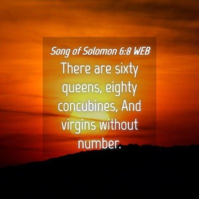 Picture 04 - Song of Solomon 6:8 WEB - There are sixty queens, eighty concubines, And - Bible Verse Picture