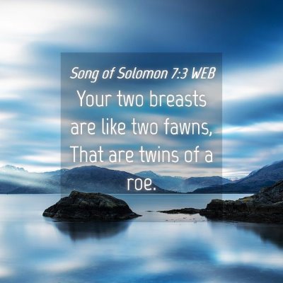 Picture 04 - Song of Solomon 7:3 WEB - Your two breasts are like two fawns, That are - Bible Verse Picture