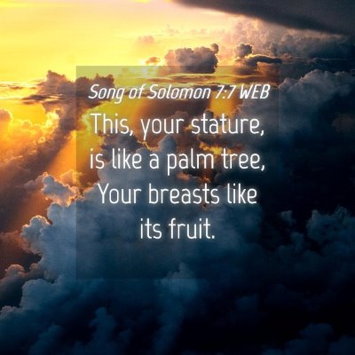 Picture 04 - Song of Solomon 7:7 WEB - This, your stature, is like a palm tree, Your - Bible Verse Picture