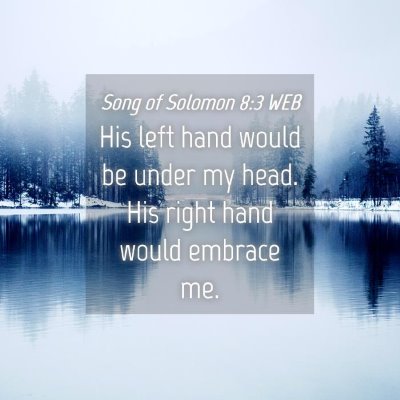 Picture 04 - Song of Solomon 8:3 WEB - His left hand would be under my head. His right - Bible Verse Picture