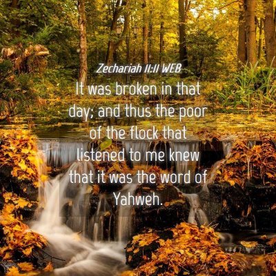 Picture 04 - Zechariah 11:11 WEB - It was broken in that day; and thus the poor of - Bible Verse Picture