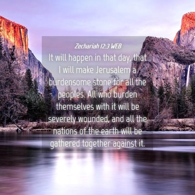 Picture 04 - Zechariah 12:3 WEB - It will happen in that day, that I will make - Bible Verse Picture