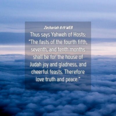 Picture 04 - Zechariah 8:19 WEB - Thus says Yahweh of Hosts: 