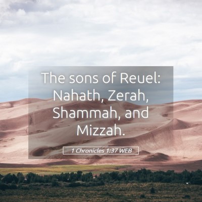 Picture 05 - 1 Chronicles 1:37 WEB - The sons of Reuel: Nahath, Zerah, Shammah, and - Bible Verse Picture