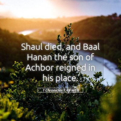 Picture 05 - 1 Chronicles 1:49 WEB - Shaul died, and Baal Hanan the son of Achbor - Bible Verse Picture