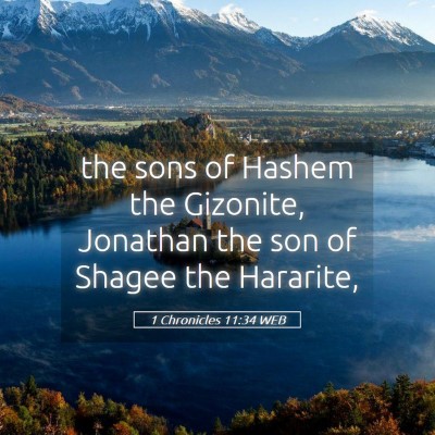 Picture 05 - 1 Chronicles 11:34 WEB - the sons of Hashem the Gizonite, Jonathan the son - Bible Verse Picture