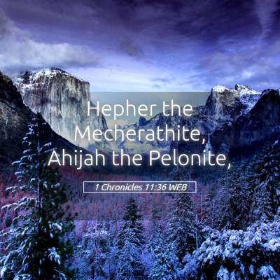 Picture 05 - 1 Chronicles 11:36 WEB - Hepher the Mecherathite, Ahijah the - Bible Verse Picture