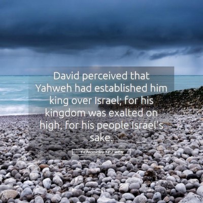 Picture 05 - 1 Chronicles 14:2 WEB - David perceived that Yahweh had established him - Bible Verse Picture