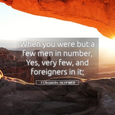 Picture 05 - 1 Chronicles 16:19 WEB - When you were but a few men in number, Yes, very - Bible Verse Picture