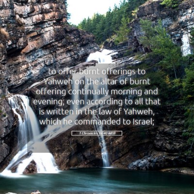 Picture 05 - 1 Chronicles 16:40 WEB - to offer burnt offerings to Yahweh on the altar - Bible Verse Picture