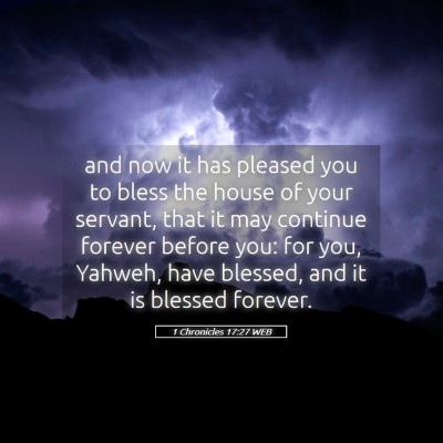 Picture 05 - 1 Chronicles 17:27 WEB - and now it has pleased you to bless the house of - Bible Verse Picture