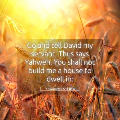 Picture 05 - 1 Chronicles 17:4 WEB - Go and tell David my servant, Thus says Yahweh, - Bible Verse Picture