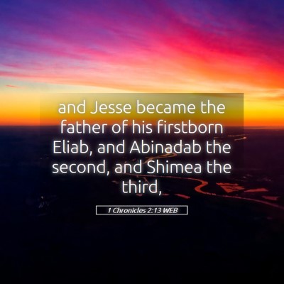 Picture 05 - 1 Chronicles 2:13 WEB - and Jesse became the father of his firstborn - Bible Verse Picture