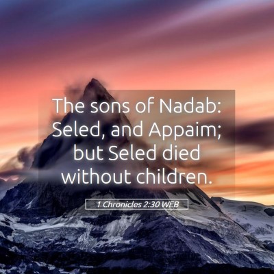 Picture 05 - 1 Chronicles 2:30 WEB - The sons of Nadab: Seled, and Appaim; but Seled - Bible Verse Picture