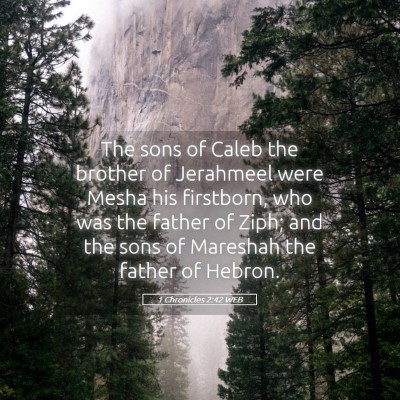 Picture 05 - 1 Chronicles 2:42 WEB - The sons of Caleb the brother of Jerahmeel were - Bible Verse Picture