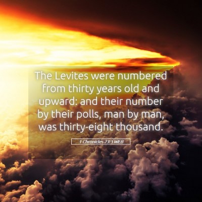 Picture 05 - 1 Chronicles 23:3 WEB - The Levites were numbered from thirty years old - Bible Verse Picture