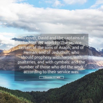 Picture 05 - 1 Chronicles 25:1 WEB - Moreover, David and the captains of the host set - Bible Verse Picture