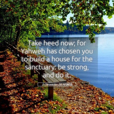 Picture 05 - 1 Chronicles 28:10 WEB - Take heed now; for Yahweh has chosen you to build - Bible Verse Picture